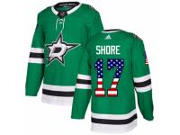 Youth Adidas Dallas Stars #17 Devin Shore Green USA Flag Fashion NHL Jersey