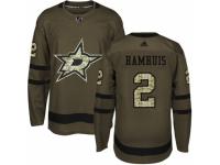 Youth Adidas Dallas Stars #2 Dan Hamhuis Green Salute to Service NHL Jersey