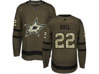 Youth Adidas Dallas Stars #22 Brett Hull Green Salute to Service NHL Jersey