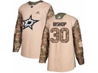 Youth Adidas Dallas Stars #30 Ben Bishop Camo Veterans Day Practice NHL Jersey
