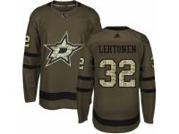 Youth Adidas Dallas Stars #32 Kari Lehtonen Green Salute to Service NHL Jersey