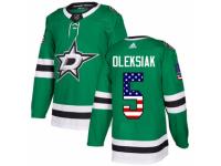 Youth Adidas Dallas Stars #5 Jamie Oleksiak Green USA Flag Fashion NHL Jersey