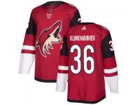 Youth Arizona Coyotes # 36 Rob Klinkhammer adidas Maroon Authentic Jersey 2017