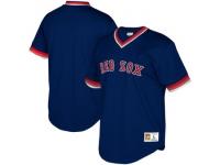 Youth Boston Red Sox Mitchell & Ness Navy Cooperstown Collection Mesh Wordmark V-Neck Jersey