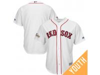 Youth Boston Red Sox White 2017 Postseason Patch Cool Base Team Jersey