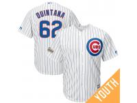 Youth Jose Quintana #62 Chicago Cubs 2017 Postseason White Cool Base Jersey