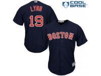 Youth Majestic Boston Red Sox #19 Fred Lynn Authentic Navy Blue Alternate Road Cool Base MLB Jersey