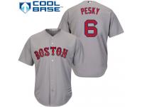 Youth Majestic Boston Red Sox #6 Johnny Pesky Authentic Grey Road Cool Base MLB Jersey