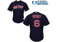 Youth Majestic Boston Red Sox #6 Johnny Pesky Authentic Navy Blue Alternate Road Cool Base MLB Jersey