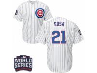 Youth Majestic Chicago Cubs #21 Sammy Sosa Authentic White Home 2016 World Series Bound Cool Base MLB Jersey