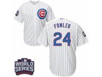 Youth Majestic Chicago Cubs #24 Dexter Fowler Authentic White Home 2016 World Series Bound Cool Base MLB Jersey