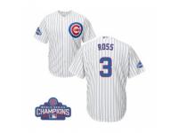 Youth Majestic Chicago Cubs #3 David Ross Authentic White Home 2016 World Series Champions Cool Base MLB Jersey
