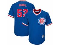 Youth Majestic Chicago Cubs #53 Trevor Cahill Royal Blue Cooperstown Cool Base MLB Jersey