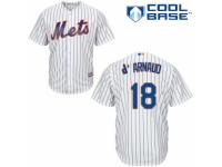 Youth Majestic New York Mets #18 Travis d'Arnaud White Home Cool Base MLB Jersey