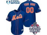 Youth Majestic New York Mets Customized Replica Royal Blue Alternate Home Cool Base 2015 World Series MLB Jersey