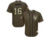 Youth Mets #16 Dwight Gooden Green Salute to Service Stitched Baseball Jersey