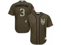 Youth Mets #3 Curtis Granderson Green Salute to Service Stitched Baseball Jersey