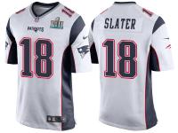 Youth NEW ENGLAND PATRIOTS #18 MATTHEW SLATER WHITE SUPER BOWL LII BOUND GAME JERSEY