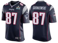 Youth NEW ENGLAND PATRIOTS #87 ROB GRONKOWSKI NAVY SUPER BOWL LII BOUND GAME JERSEY