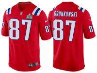 Youth NEW ENGLAND PATRIOTS #87 ROB GRONKOWSKI RED SUPER BOWL LII BOUND GAME JERSEY