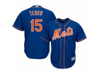Youth New York Mets #15 Tim Tebow Majestic Blue Cool Base Player Jersey