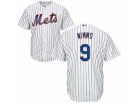 Youth New York Mets #9 Brandon Nimmo Majestic White-Royal Cool Base Jersey