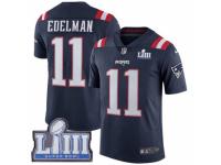 Youth Nike New England Patriots #11 Julian Edelman Limited Navy Blue Rush Vapor Untouchable Super Bowl LIII Bound NFL Jersey