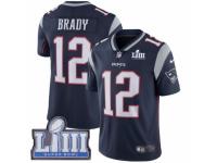 Youth Nike New England Patriots #12 Tom Brady Navy Blue Team Color Vapor Untouchable Limited Player Super Bowl LIII Bound NFL Jersey