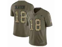 Youth Nike New England Patriots #18 Matthew Slater Limited Olive/Camo 2017 Salute to Service NFL Jersey