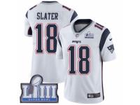 Youth Nike New England Patriots #18 Matthew Slater White Vapor Untouchable Limited Player Super Bowl LIII Bound NFL Jersey
