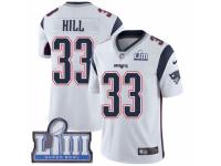 Youth Nike New England Patriots #33 Jeremy Hill White Vapor Untouchable Limited Player Super Bowl LIII Bound NFL Jersey