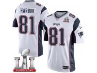 Youth Nike New England Patriots #81 Clay Harbor Elite White Super Bowl LI 51 NFL Jersey