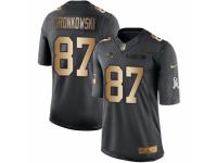 Youth Nike New England Patriots #87 Rob Gronkowski Limited Black Gold Salute to Service NFL Jersey