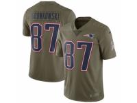 Youth Nike New England Patriots #87 Rob Gronkowski Limited Olive 2017 Salute to Service NFL Jersey