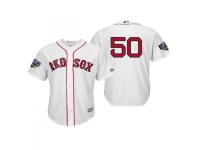 Youth Red Sox 2018 World Series Majestic White Mookie Betts Cool Base Player Number Jersey