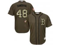 Youth Red Sox #48 Pablo Sandoval Green Salute to Service Stitched Baseball Jersey