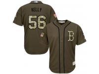 Youth Red Sox #56 Joe Kelly Green Salute to Service Stitched Grey Jersey