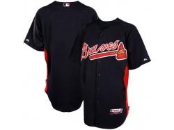 Majestic Atlanta Braves Batting Practice Performance Jersey - Navy Blue