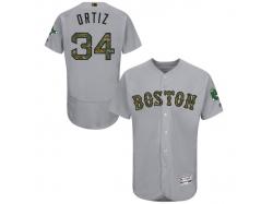 Men's Boston Red Sox David Ortiz Majestic Gray Fashion 2016 Memorial Day Flex Base Jersey