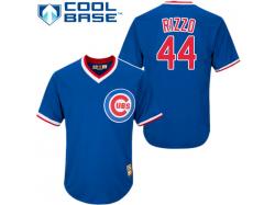 Royal Blue Anthony Rizzo Men #44 Majestic MLB Chicago Cubs Cooperstown Jersey