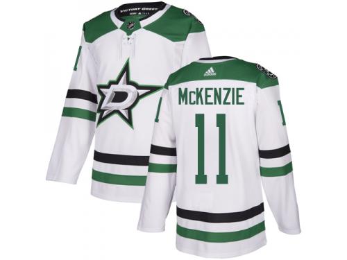 #11 Authentic Curtis McKenzie White Adidas NHL Away Men's Jersey Dallas Stars