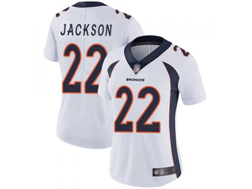 #22 Limited Kareem Jackson White Football Road Women's Jersey Denver Broncos Vapor Untouchable