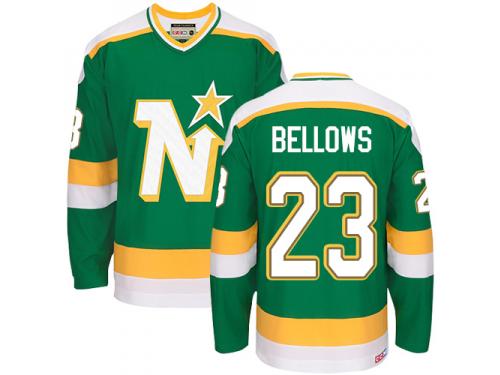 #23 Authentic Brian Bellows Green CCM NHL Men's Jersey Throwback Dallas Stars
