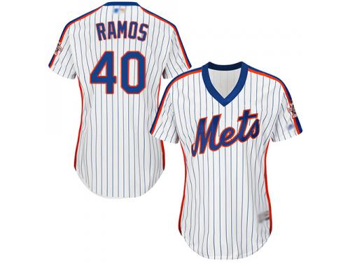 #40 Authentic Wilson Ramos Women's White Baseball Jersey - Alternate New York Mets Cool Base