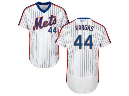 #44 Authentic Jason Vargas Men's White Baseball Jersey - Alternate New York Mets Flex Base