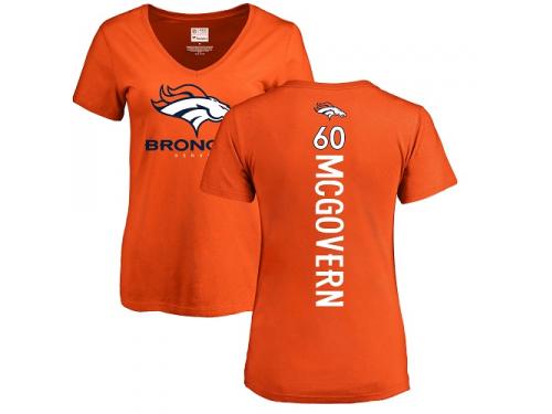 #60 Connor McGovern Orange Football Backer Women's Denver Broncos T-Shirt