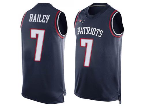 #7 Limited Jake Bailey Navy Blue Football Men's Jersey New England Patriots Player Name & Number Tank Top