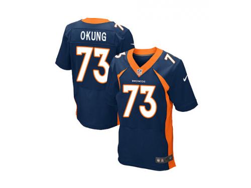#73 Denver Broncos Russell Okung Elite Jersey - Nike Navy Blue NFL Men's Alternate