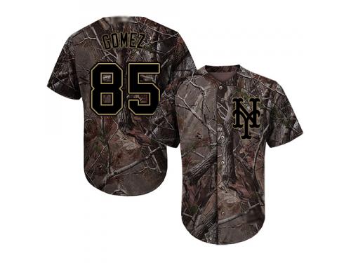 #85 Authentic Carlos Gomez Men's Camo Baseball Jersey - New York Mets Realtree Collection Flex Base