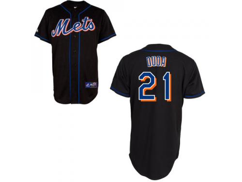 Black Lucas Duda Men #21 Majestic MLB New York Mets Jersey